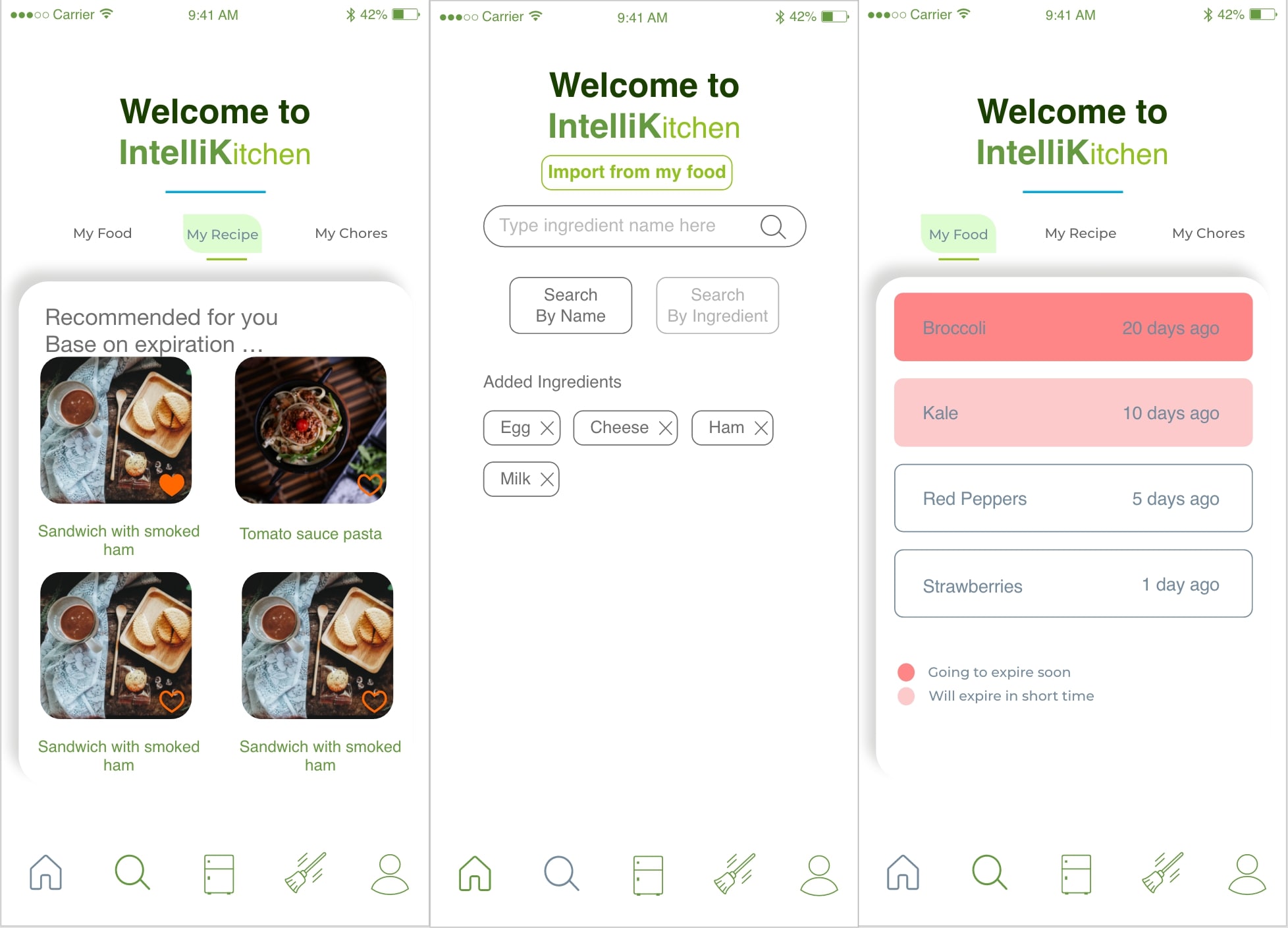 IntelliKitchen User Interface Collection